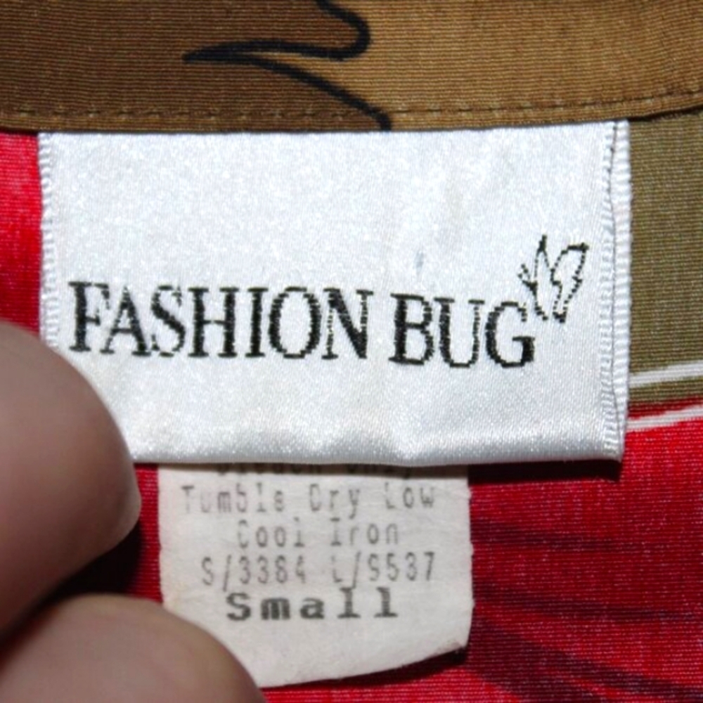 Vintage Fashion Bug Abstract Art Blazer Red/Olive Small - Picture 6 of 6